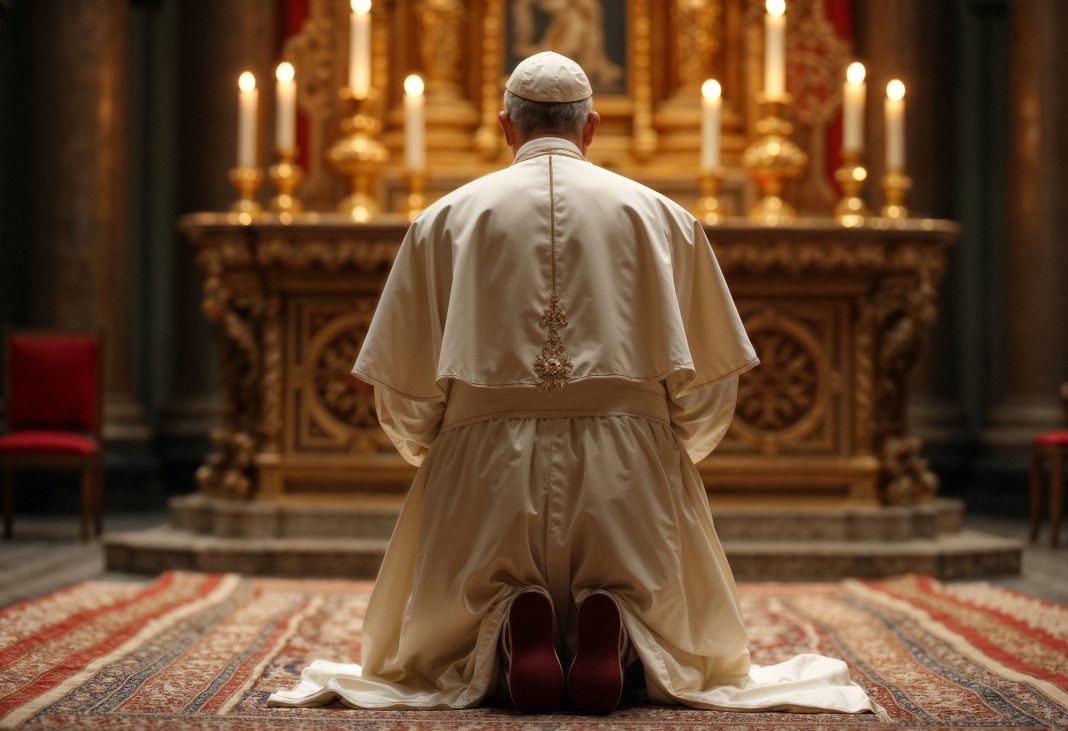 nombre del papa Papa arrodillado