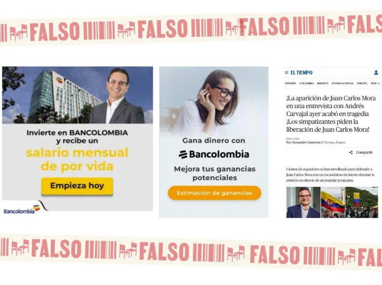 Anuncios fraudulentos bancolombia