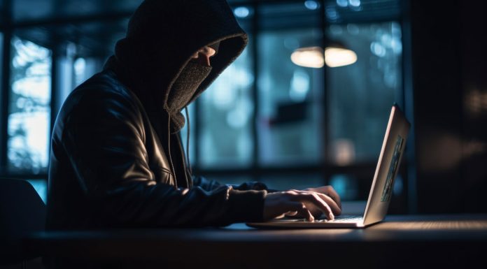 Cómo identificar y evitar estafas con inversiones fraudulentas en línea un-ladron-escribiendo-una-contrasena-peligrosa-en-una-computadora-portatil-generada-por-ia
